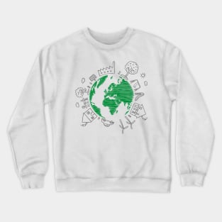 Sketchy earth day Crewneck Sweatshirt